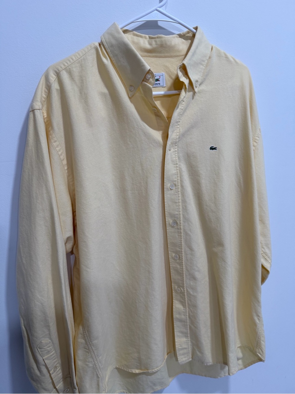 Lacoste Pale Yellow Button-Down Men's Shirt